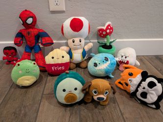 Mixed Plush Toy Lot – squishmallows Mario squishies
