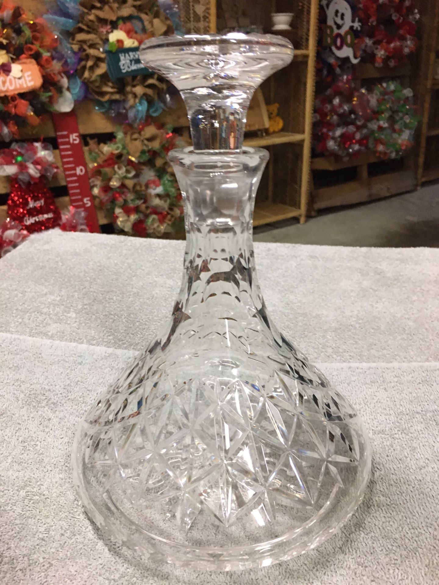 Vintage Stuart crystal Great Britain decanter with top