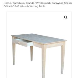 OF-41 48″ Writing Table Student Desk by John Thomas from Whitewood Industries Unfinished Furniture of Wilmington Home Work Business School Home Decor