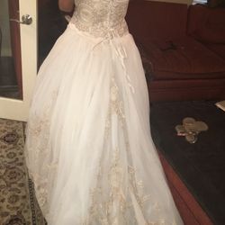 Strap Less Wedding Dress