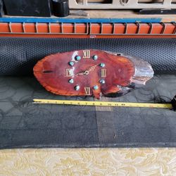 Antique turquoise wood clock