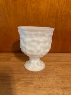 Vintage E.O.Brody Milk Glass pedestal vase