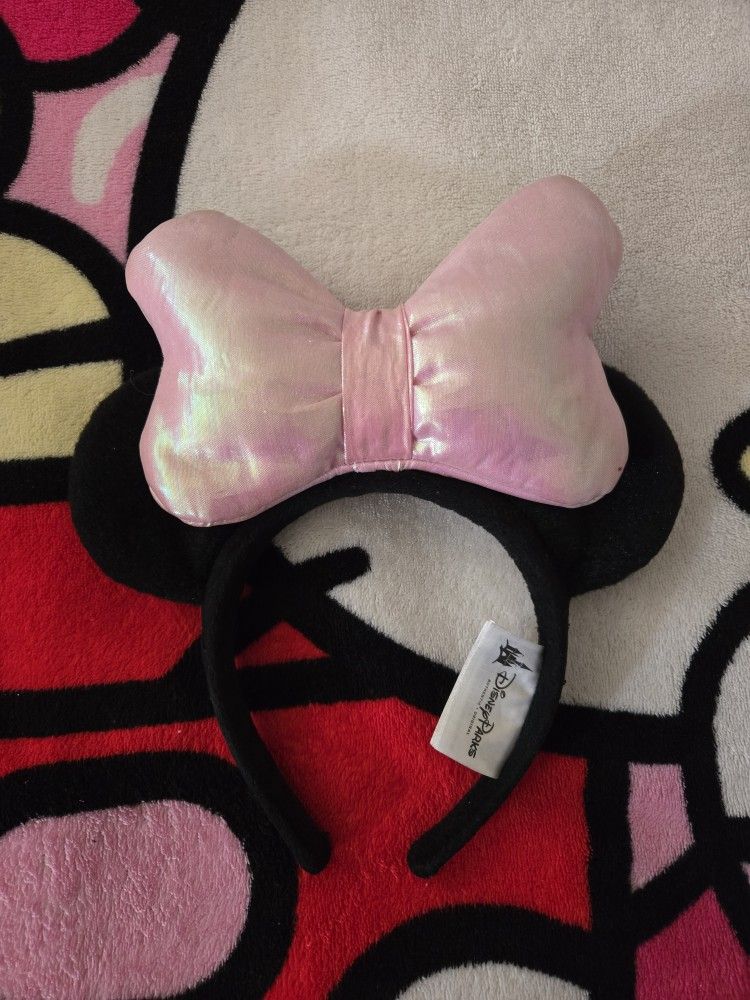 Disney Parks Minnie Mouse Pink Bow Lightup Headband Ears
