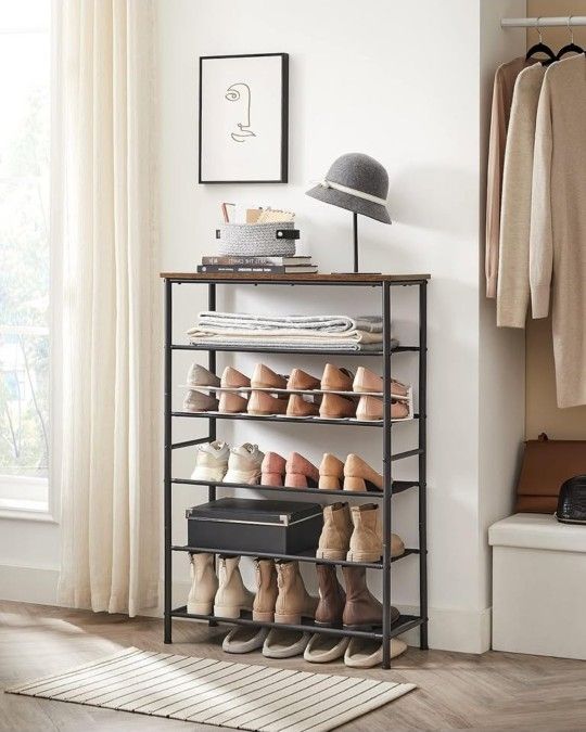 Organizer for Closet Entryway, with 5 Fabric Shelves and Top for BagsβοΈβοΈβοΈβοΈβοΈ