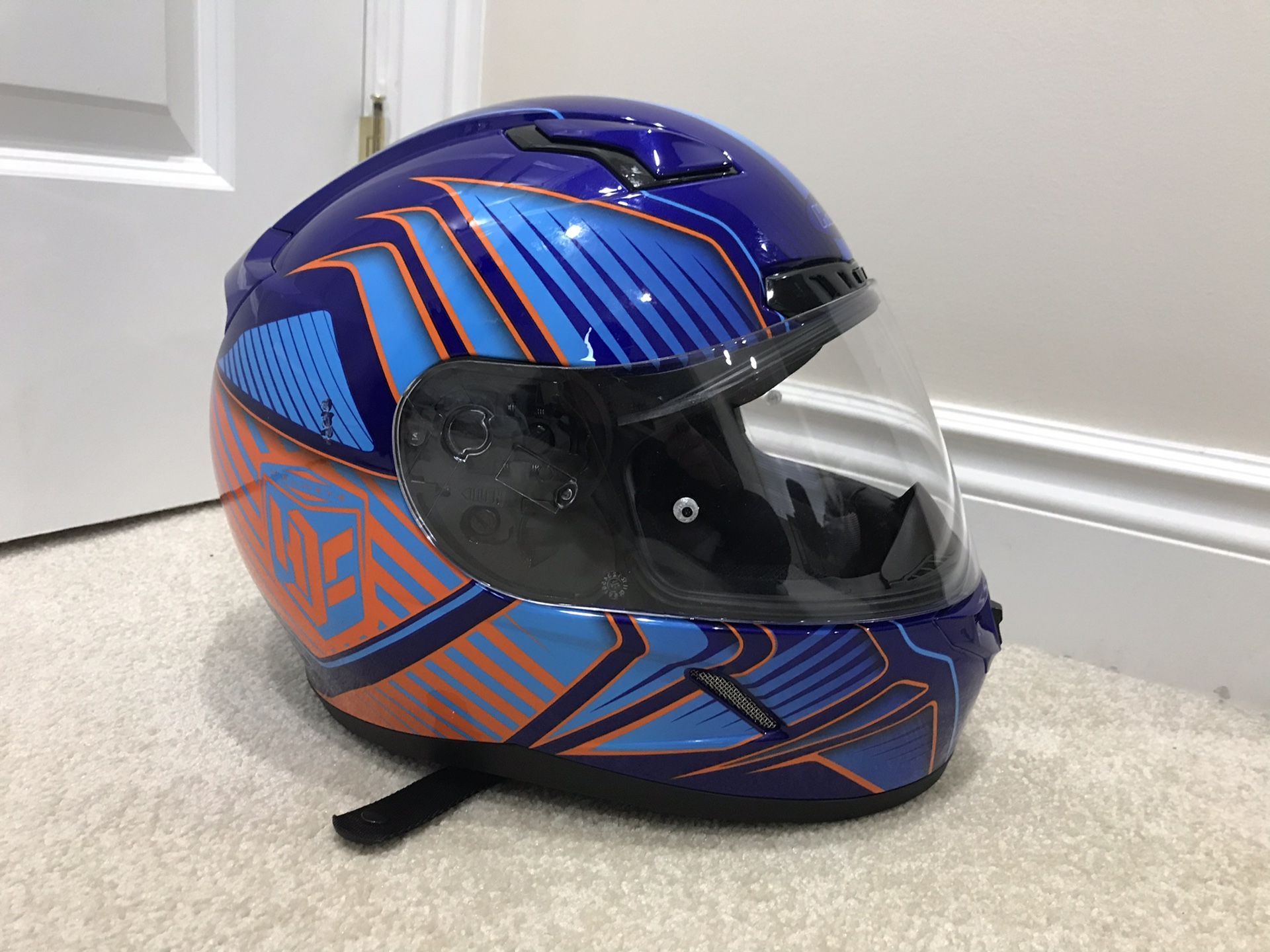 HJC CL-17 Snowmobile Helmet - Size M- Blue/Orange Multi - Redline Graphic