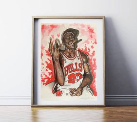 Original Michael Jordan water color painting 1 of 1