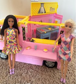 Barbie Lemonade Truck Playset + 2 Barbie Dolls & Lots of Accessories