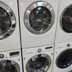 LG Front Loading Washer And Stackable Gas Dryer Set 