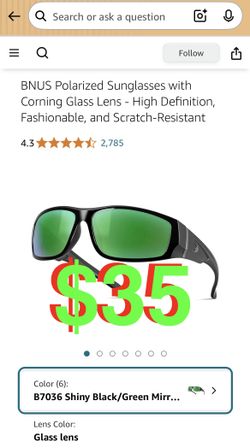 BNUS Polarized Sunglasses with Corning Glass Lens - High Definition, Fashionable, and Scratch-Resistant