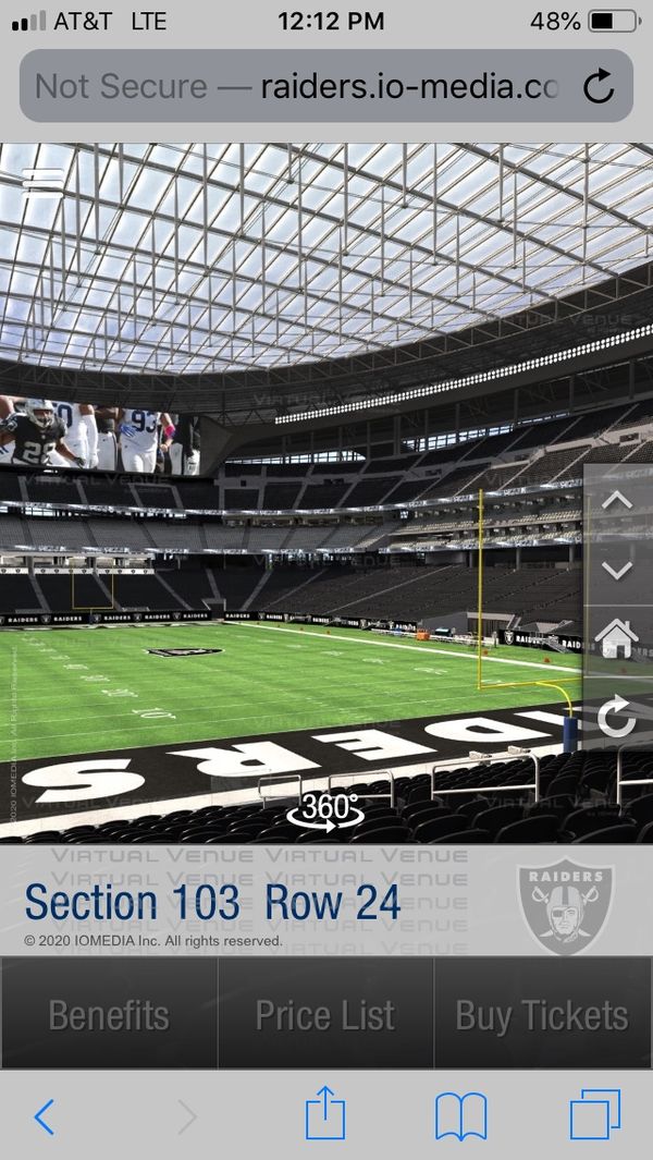 424-85 Two tickets to a Las Vegas Raiders game in the 2022-2023