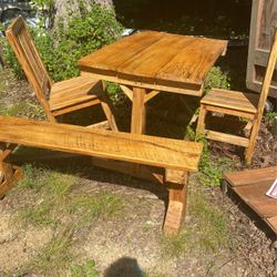 Small Table 2 Chairs  And Bench 