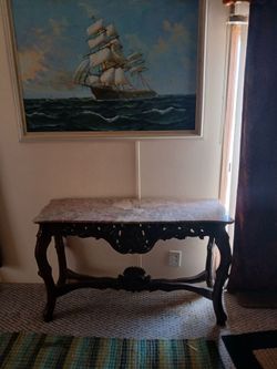 " INDONESIA WOODEN MARBLE TABLE "