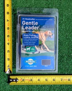 Dog Head Collar Large Black Pet Safe Training DVD Headcollar Halter Adjustable