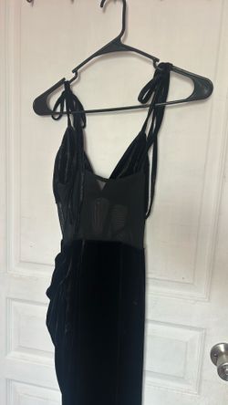 Elegant Obsidian Black Velvet Dress