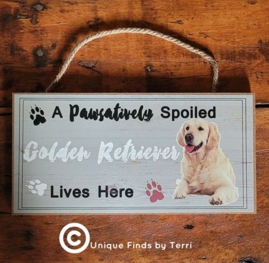 CLEARANCE! Brand New! 10 1/4" Golden Retriever Dog Sign/Plaque | SHIPPING IS AVAILABLE