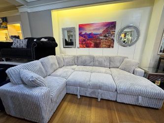Color Options Fast Delivery Corduroy fabric Sleeper Sectional Couch W Chaise Only $39 Down Payment 👉 PLEASE ASK FOR JON GREEN WHEN YOU ARRIVE!