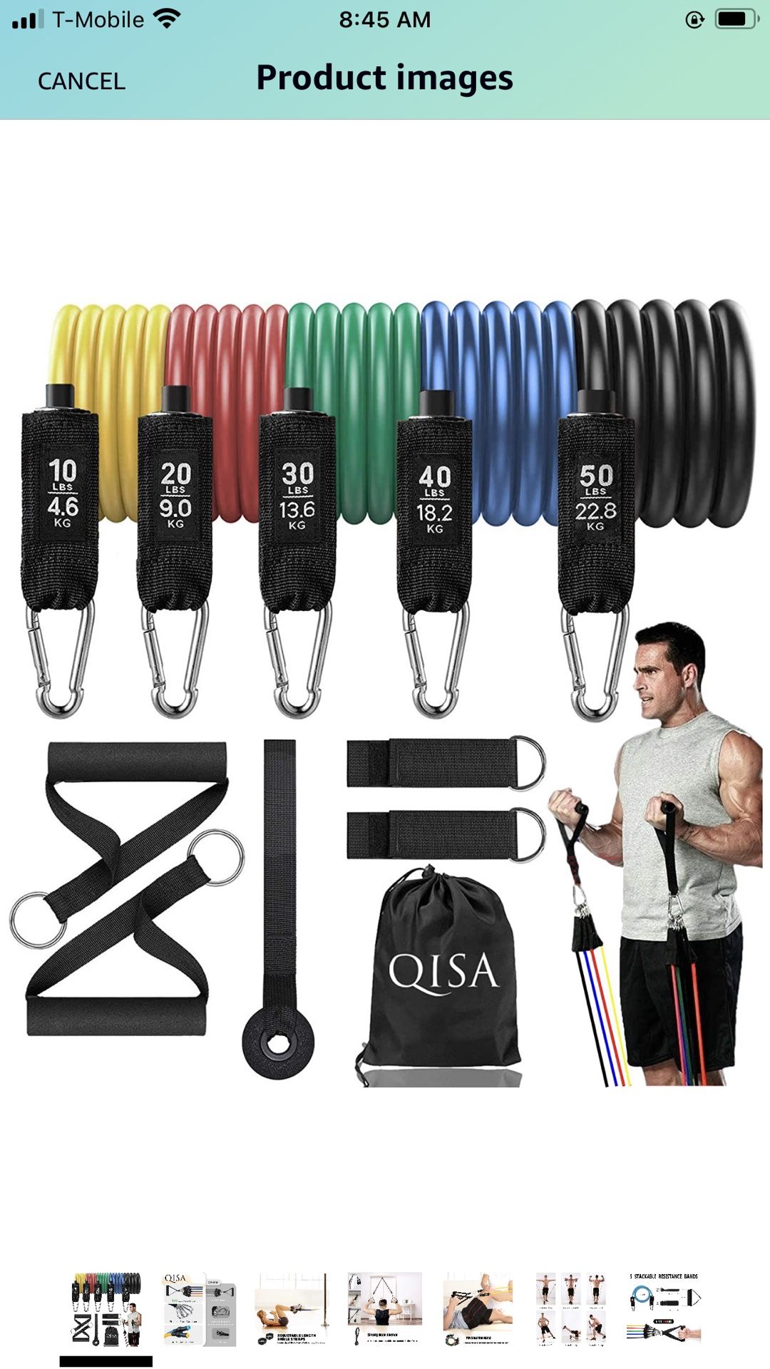 Resistance Bands Set, Exercise Bands with Handles, Training Tubes with Door Anchor & Ankle Straps for Resistance Training, Physical Therapy, Home Wor