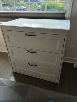 IKEA White Three Door Dresser