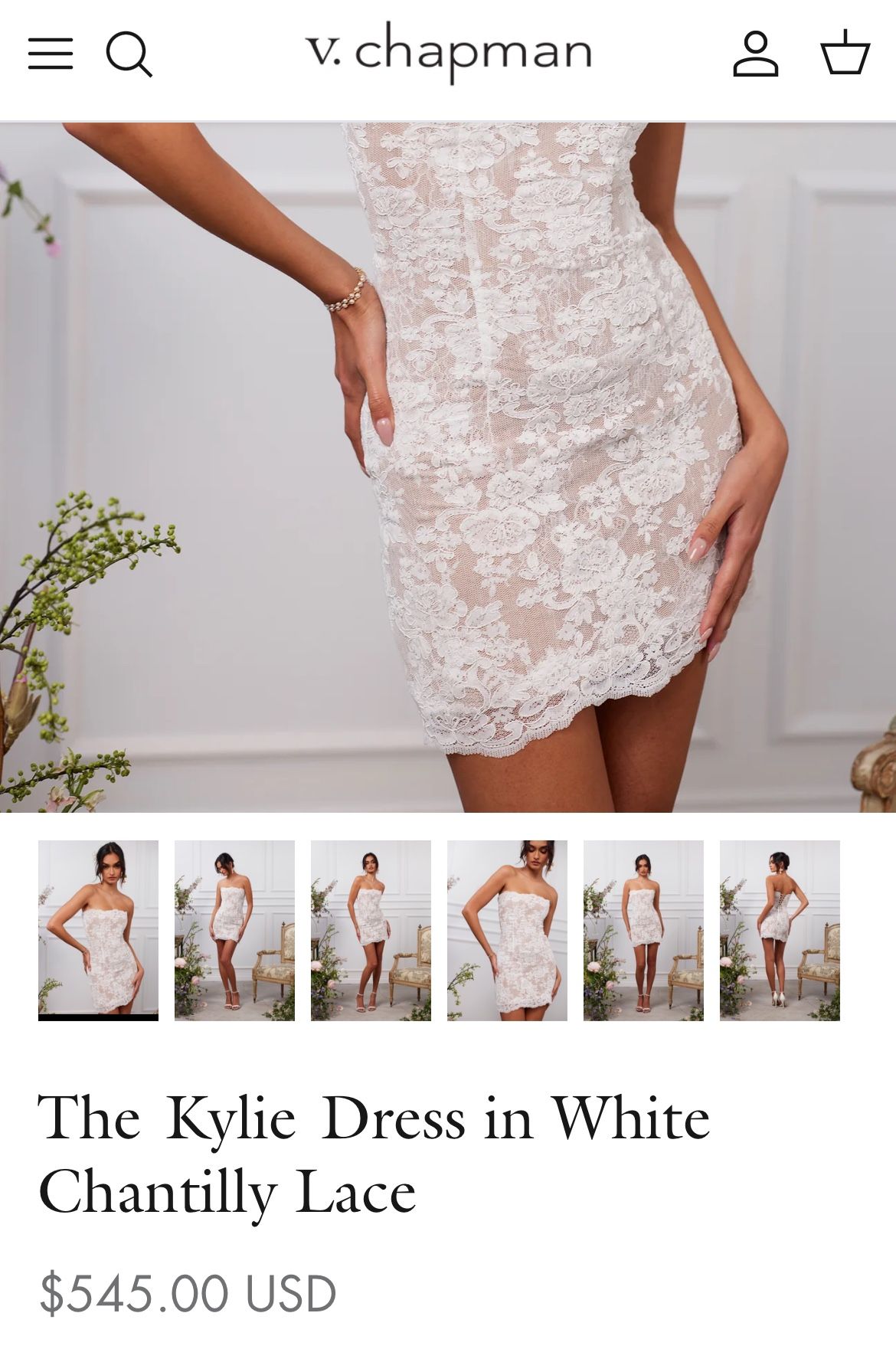 V Chapman Kylie Dress in Chantilly Lace for Sale in Santa Monica, CA -  OfferUp