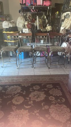 Chairs are four long ones in good condition