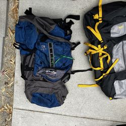 2 backpacking packs (High Sierra, Jansport)