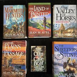 6 Book Set-Jean M. Auel-Clan Of The Cave Bear Author - First  Editions! 