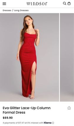 Red glitter long dress