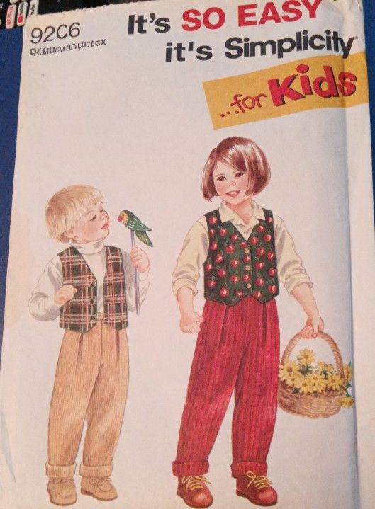Simplicity Kids Vest & Pants Sewing Pattern
