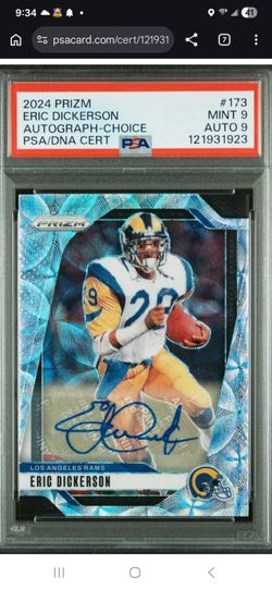 2024 Prizm Choice Autographs Eric Dickerson /100  #173