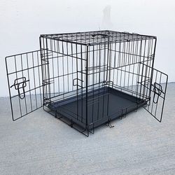 $25 (Brand New) Folding 24” dog cage 2-door folding pet crate kennel w/ tray 24”x17”x19” 