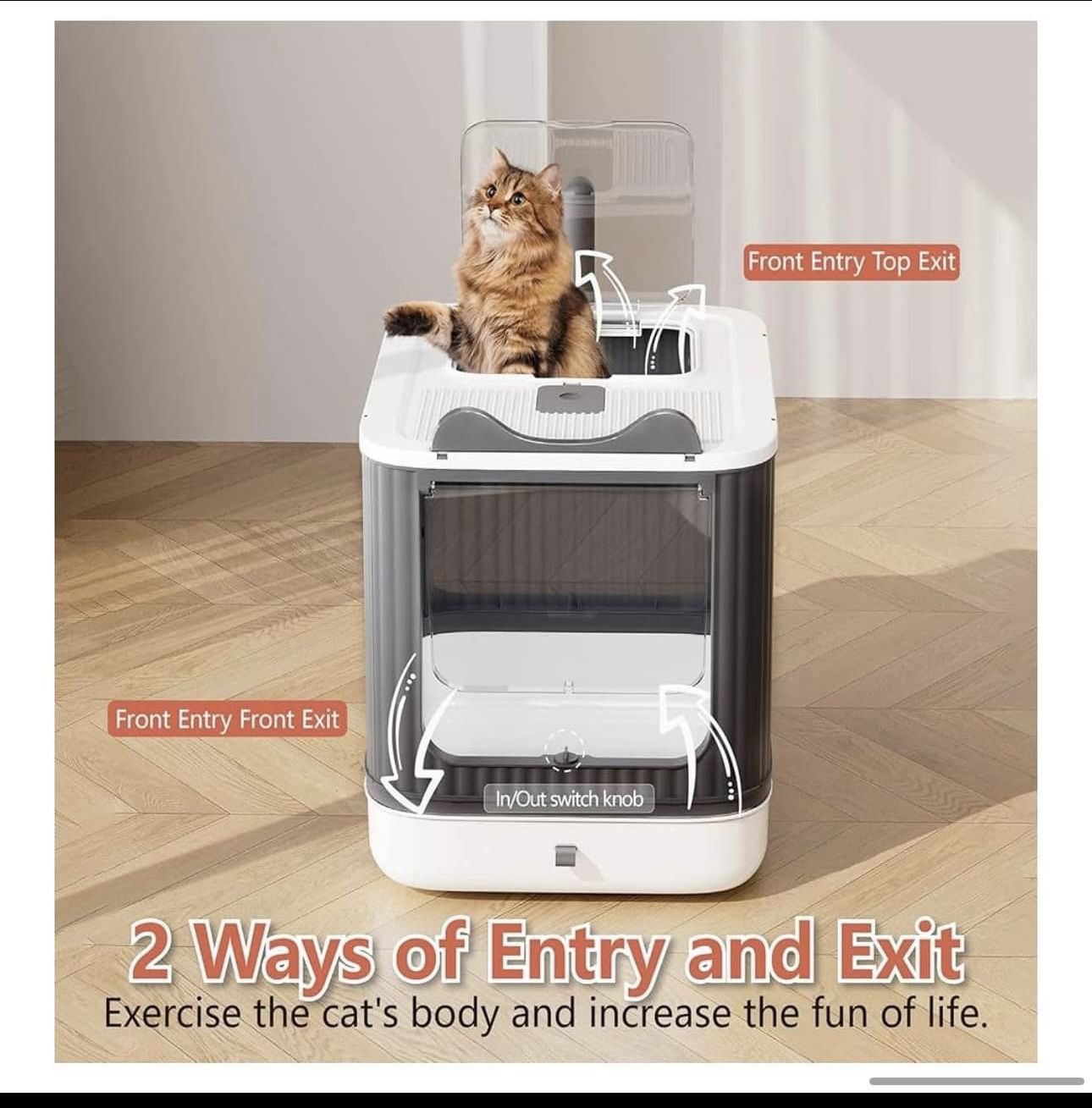 13.5 in Fully Enclosed Cat Litter Box with Lid