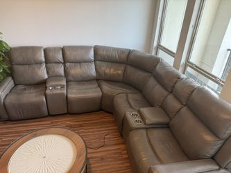 All Leather Couch Recliner Electric Seats.