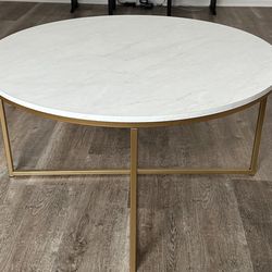 White And Gold Coffee Center Table
