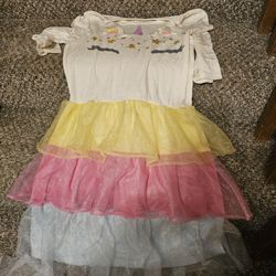 GIRLS UNICORN  DRESS SIZE XL 14-16 WORN ONCE 