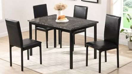 Black Dining Set with 4 Chairs included
