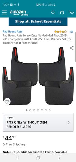 Red Hound Auto Heavy Duty Molded Mud Flaps 2015-2019 Compatible with Ford F-150 Front Rear 4pc Set (for Trucks Without Fender Flares)