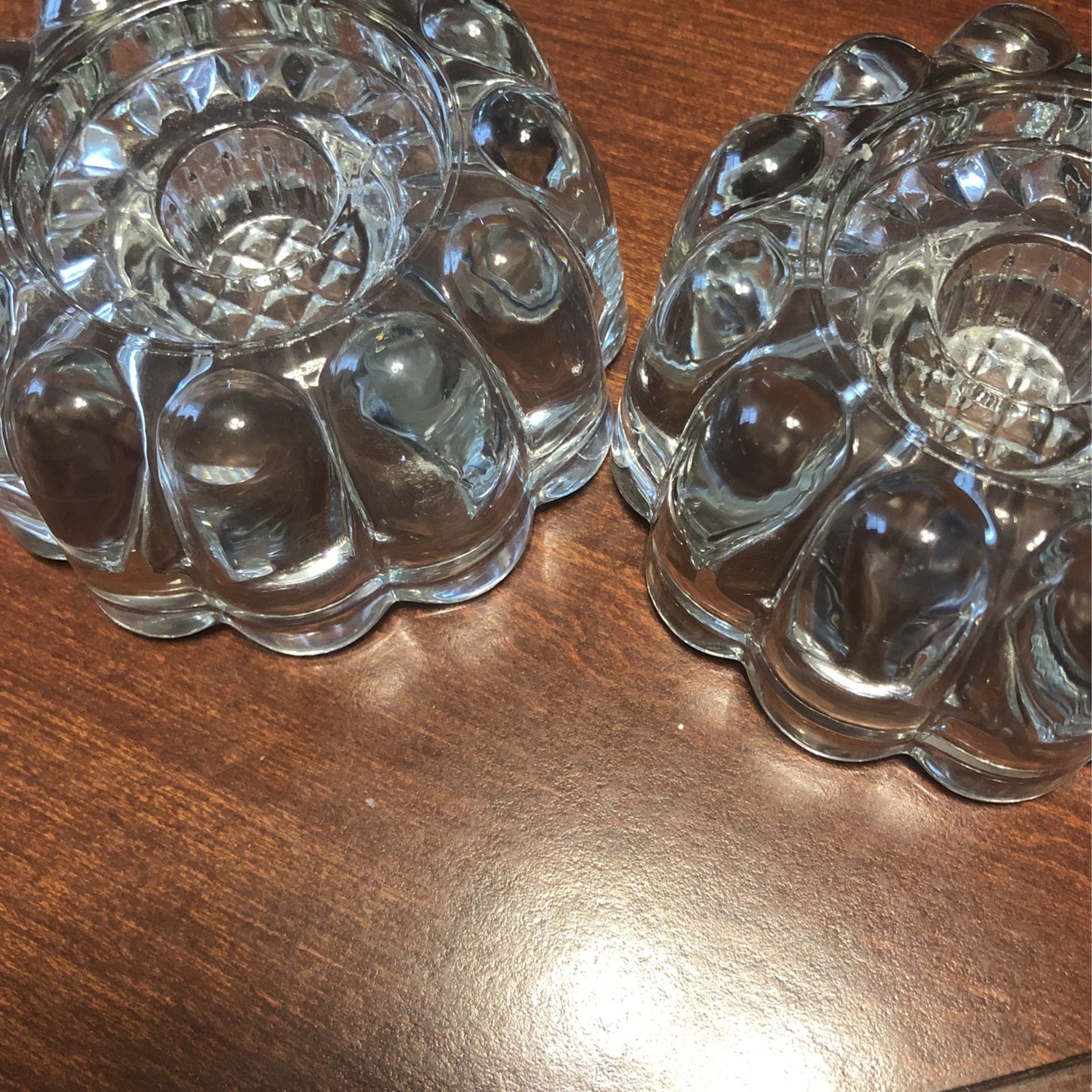 Glass Heavy Multi Sized Candle Holder Set Of 2