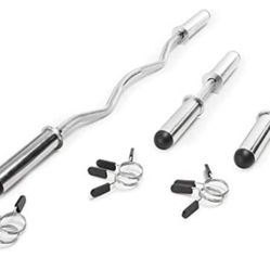 Olympic curl bar and dumbbell handle set, new in box 