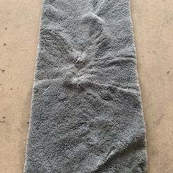 Green Plush Bathroom Runner