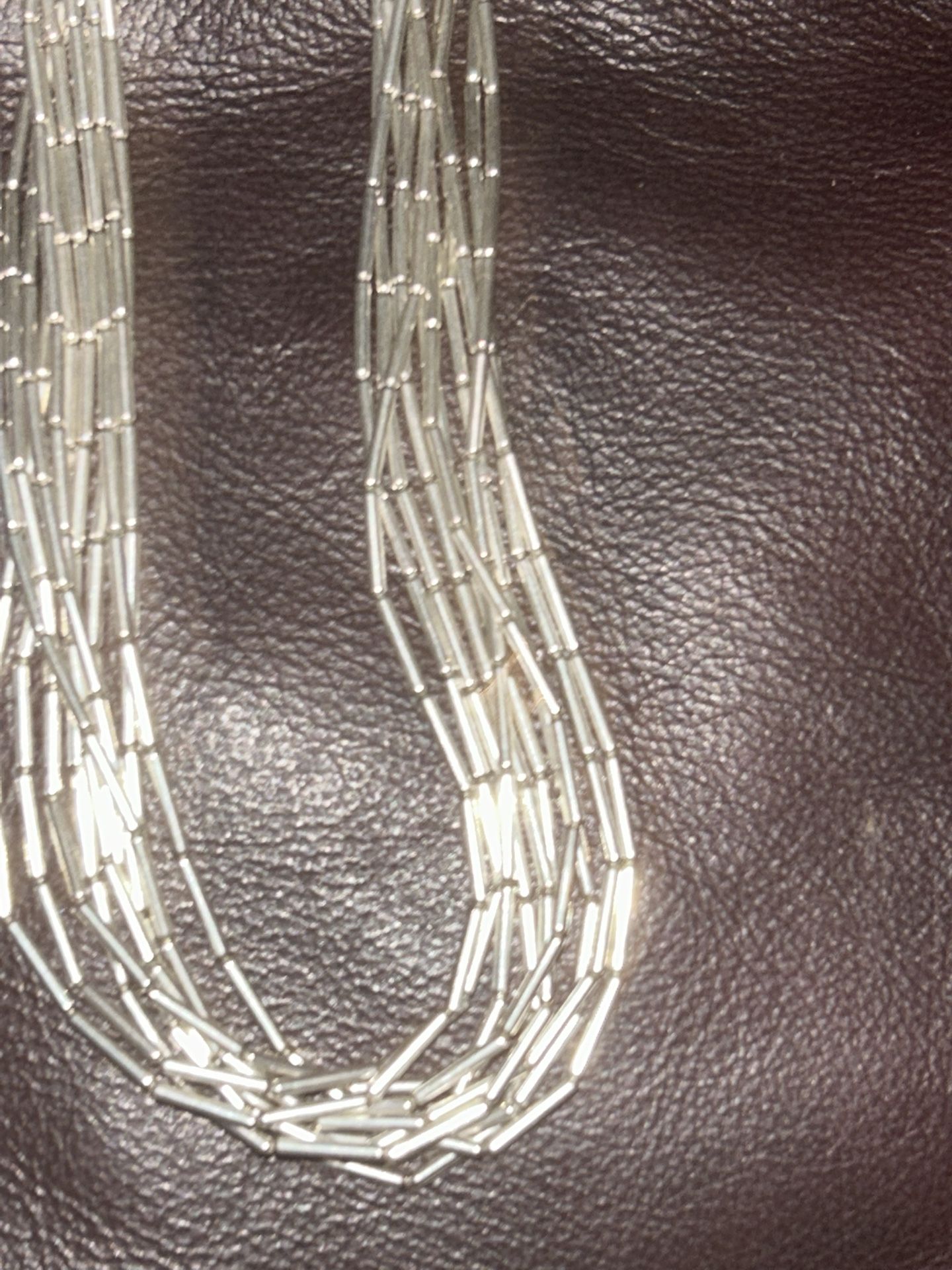 NATIVE AMERICAN LIQUID STERLING SILVER MULTI LAYERED NECKLACE