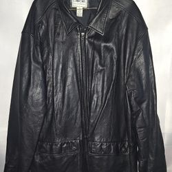 Women's Black Leather Coat Size 2X