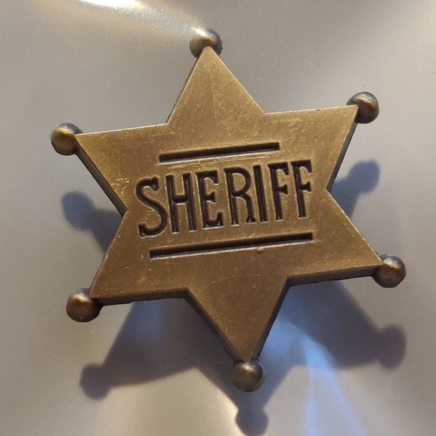 Sheriff Wild West Police Officer Inspired Miniature Badge Pin Brooch