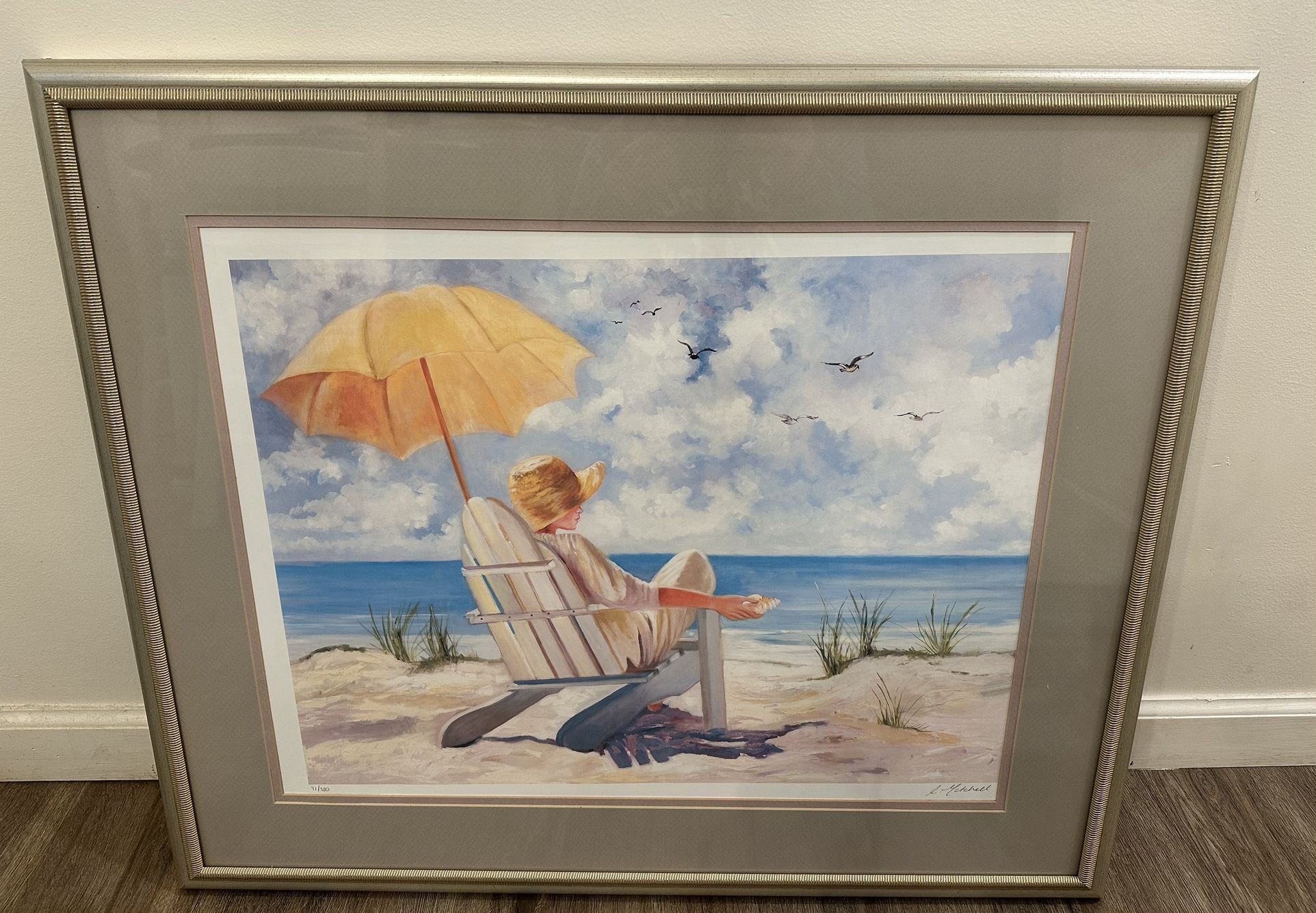 Framed Limited edition print by Charlene Mitchell “serenity” coastal beach art