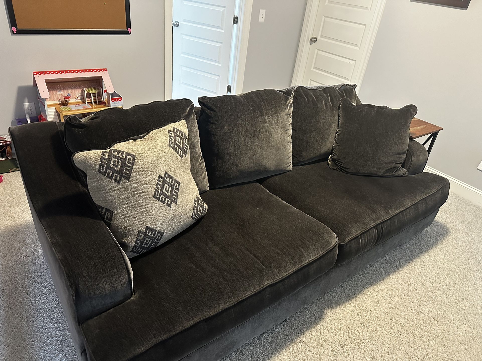 Oversized Velour Sofa