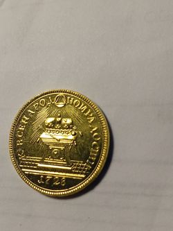 Russia 1728 - Peter II Coronation Golden Coin Modern Restrike