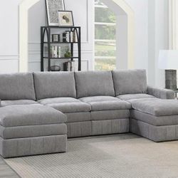 Brand New Grey 6pc Modular Sectional Sofa
