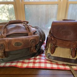 Bob Timberlake CANVAS and LEATHER Backpack Travel Luggage newest Bag