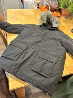 Mint Calvin Klein Fur Hooded Jacket