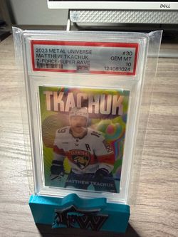 Matthew Tkachuk 2023-24 Skybox Metal Universe Z-Force Super Rave /50 #30 PSA 10!