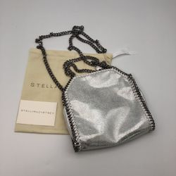 Stella McCartney Falabella Tiny Vegetarian Brushed-leather Shoulder Bag 
Grey